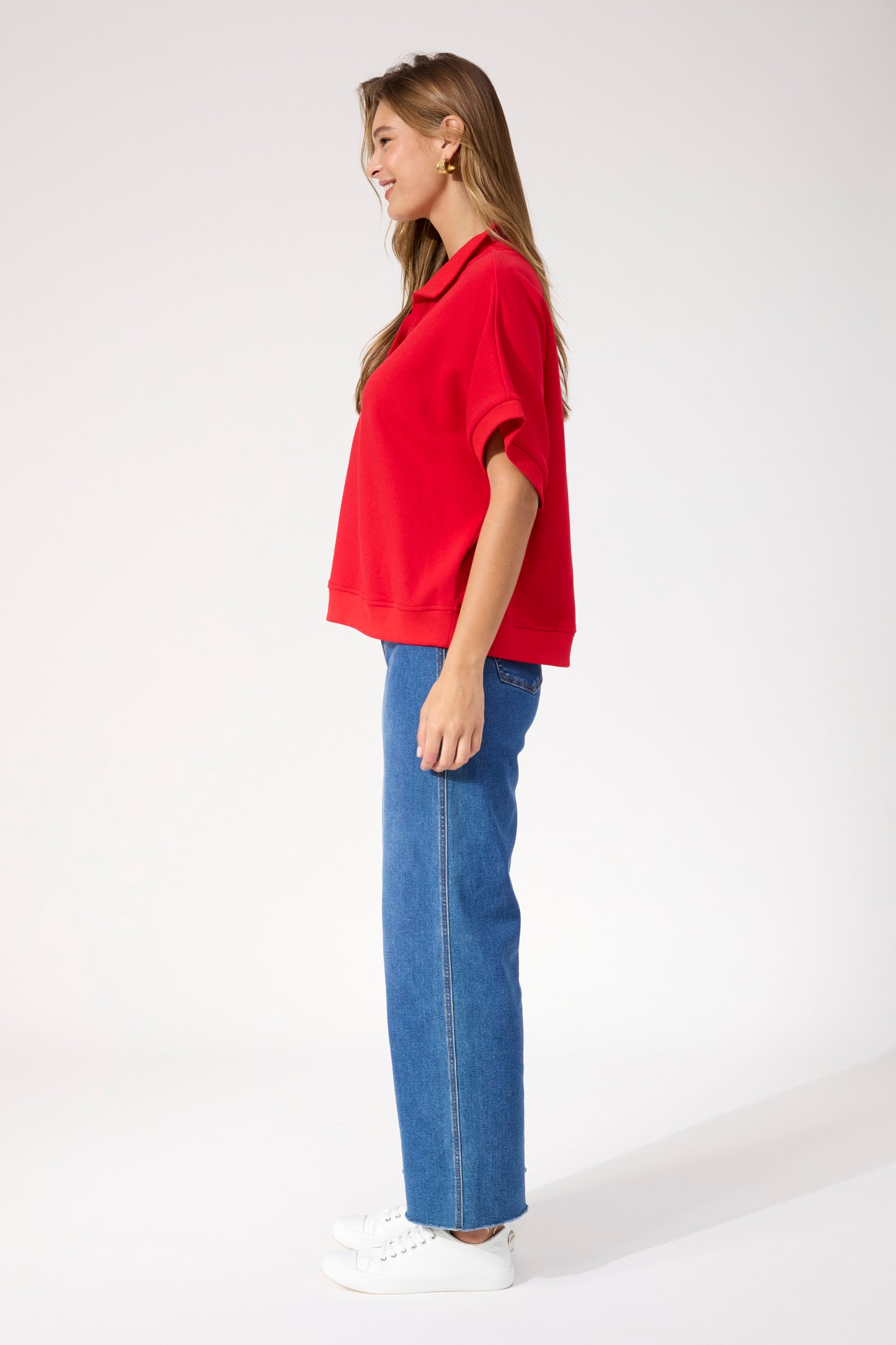 Boston Crop Sweat Top from The Haven Co - Red