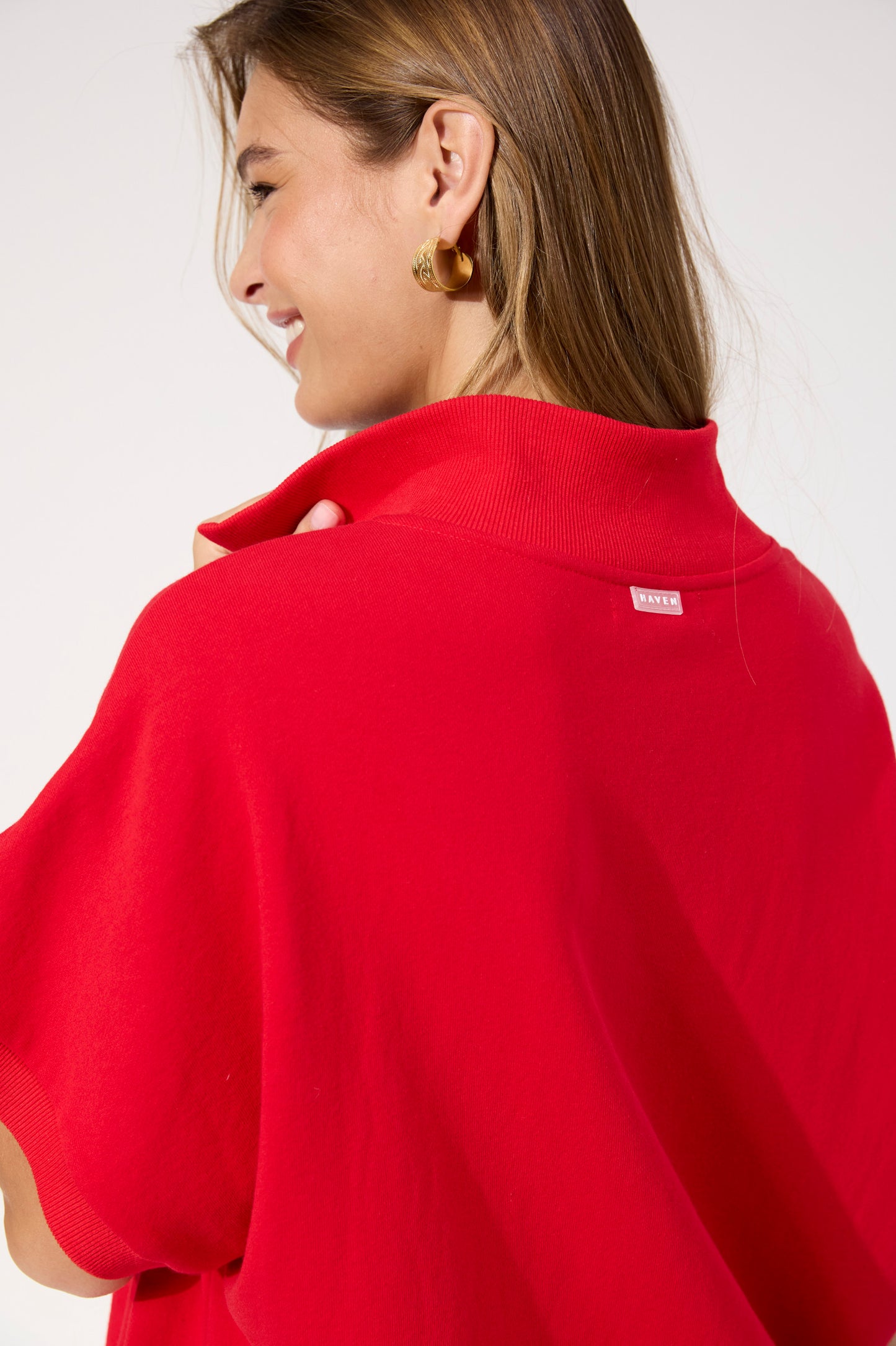 Boston Crop Sweat Top from The Haven Co - Red