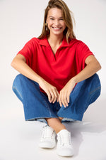 Boston Crop Sweat Top from The Haven Co - Red
