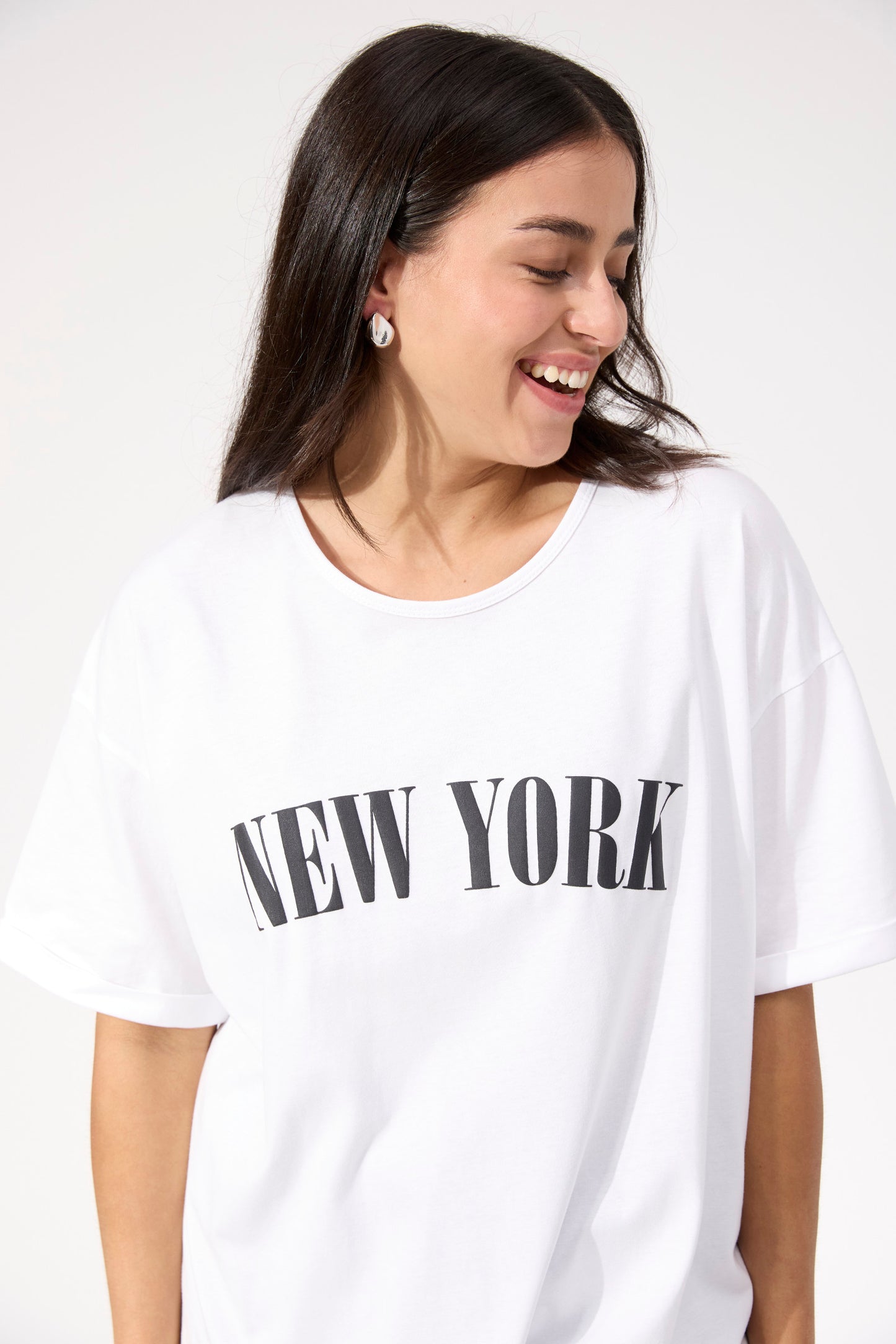 Boston Logo T-shirt from The Haven Co - New York White Tee