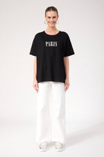 Boston Logo T-shirt from The Haven Co - Black Paris Tee