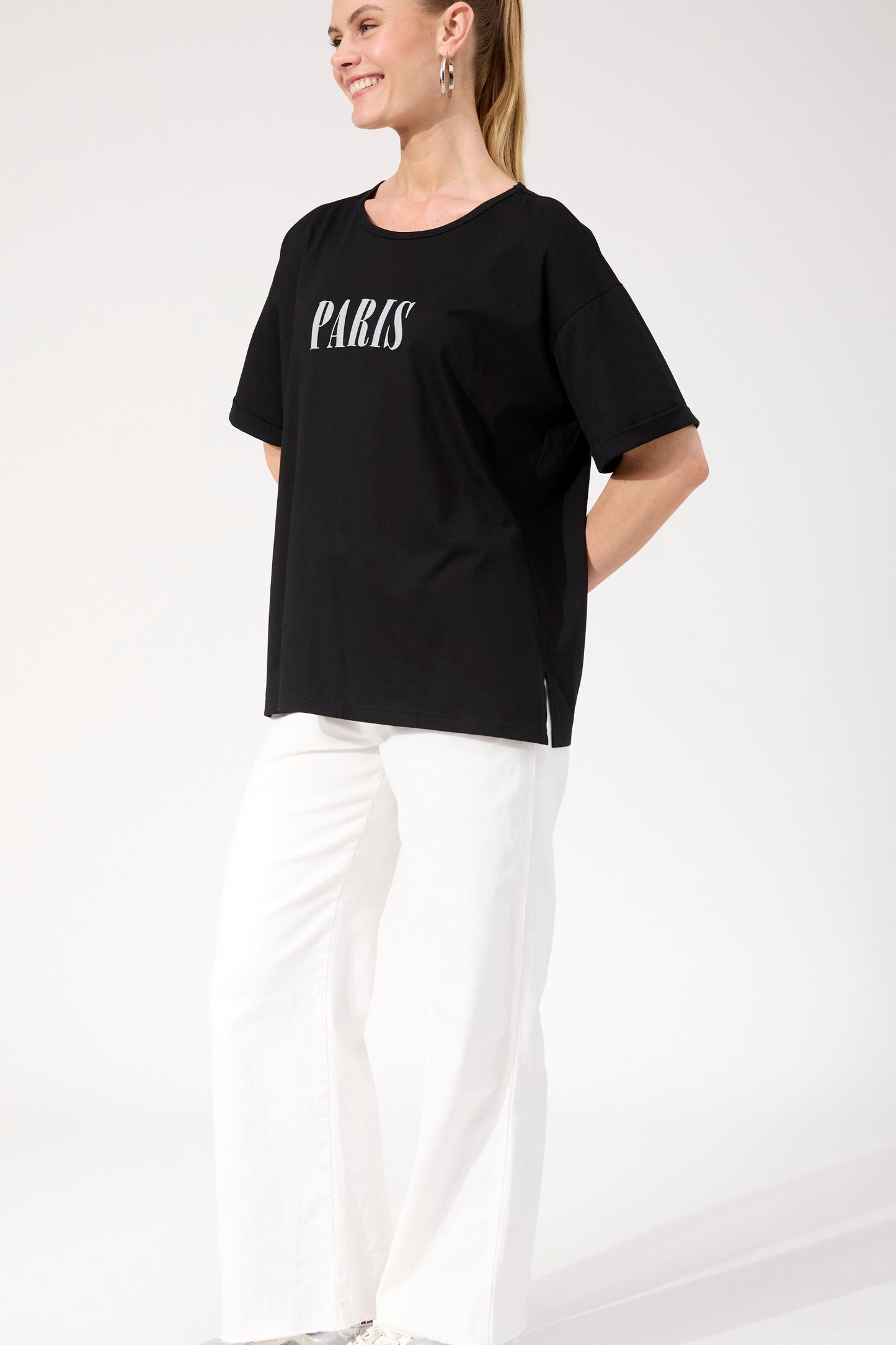 Boston Logo T-shirt from The Haven Co - Black Paris Tee