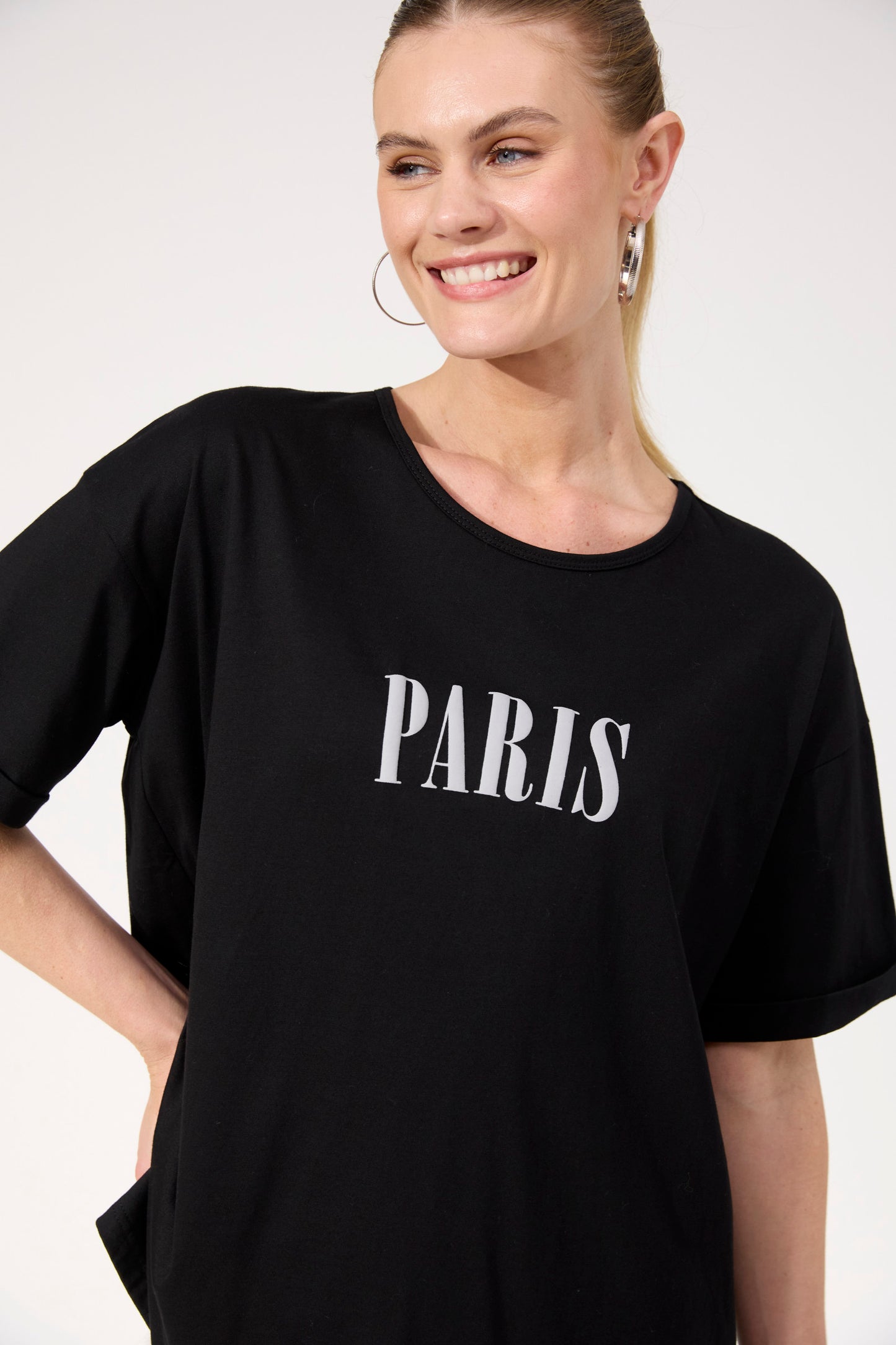 Boston Logo T-shirt from The Haven Co - Black Paris Tee