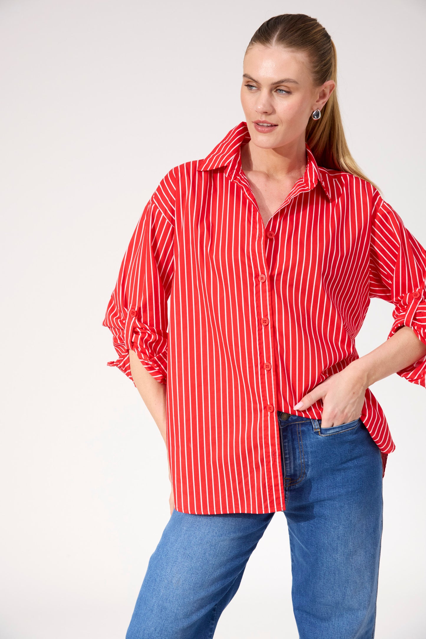 Fairbanks Stripe Shirt from The Haven Co - Red