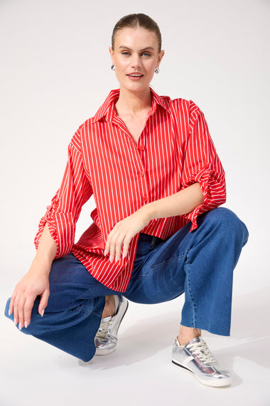 Fairbanks Stripe Shirt from The Haven Co - Red