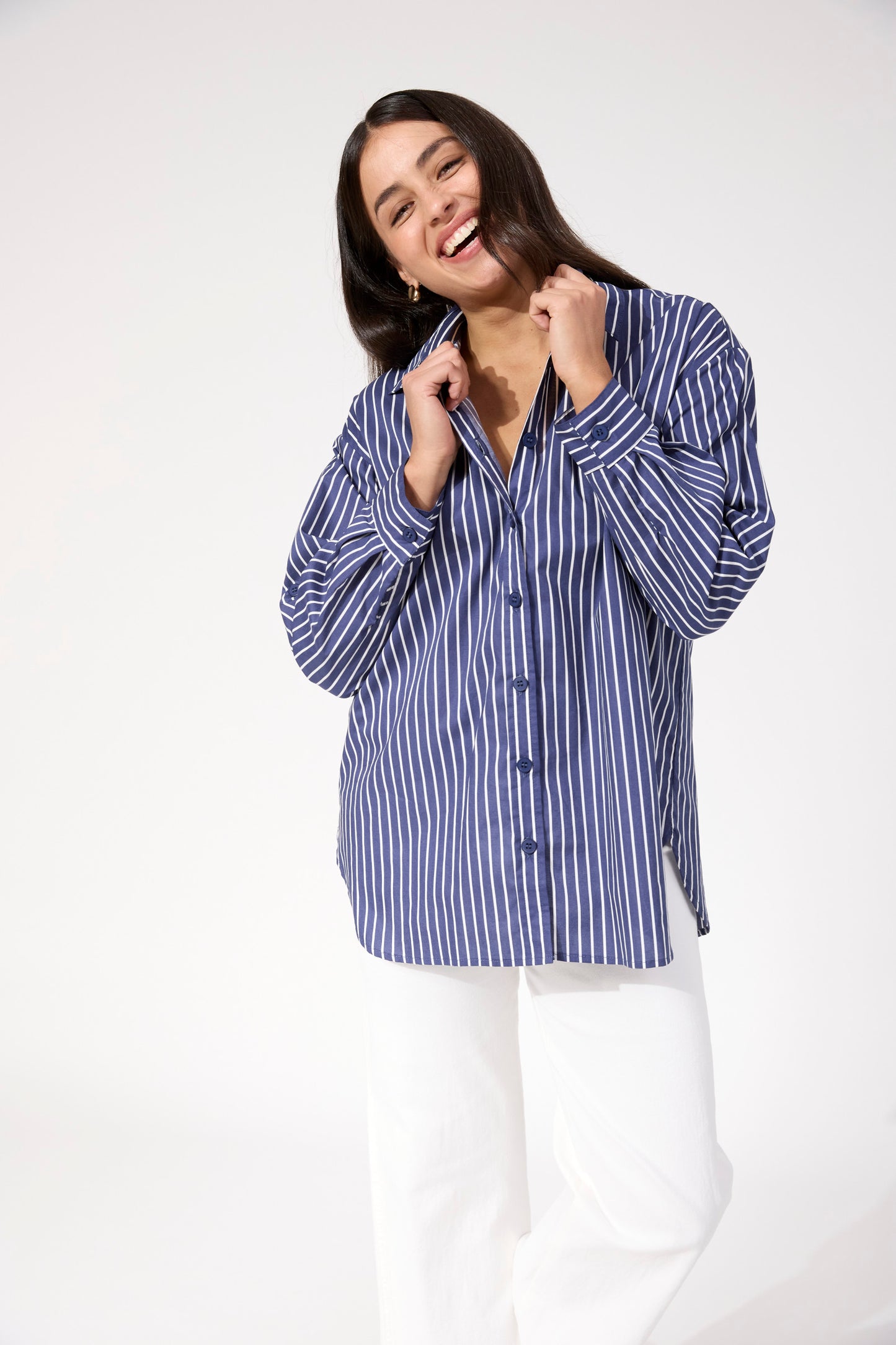 Fairbanks Stripe Shirt from The Haven Co - Navy