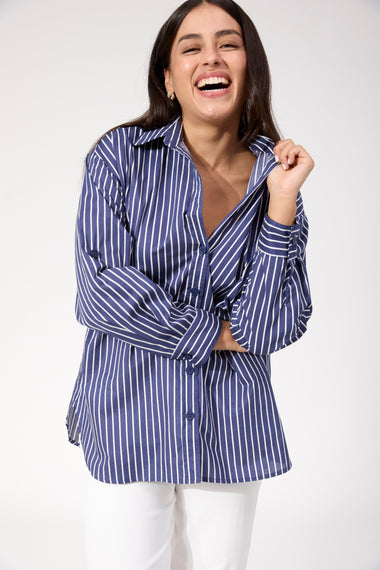 Fairbanks Stripe Shirt from The Haven Co - Navy