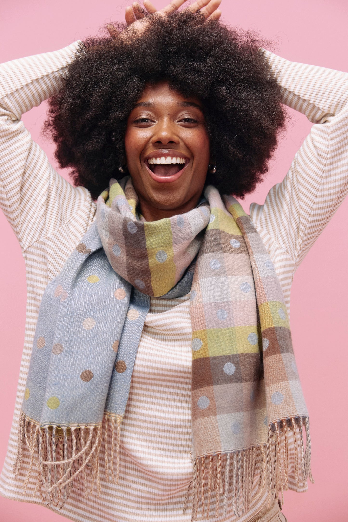 Columbus Spot Scarf - Baby Blue