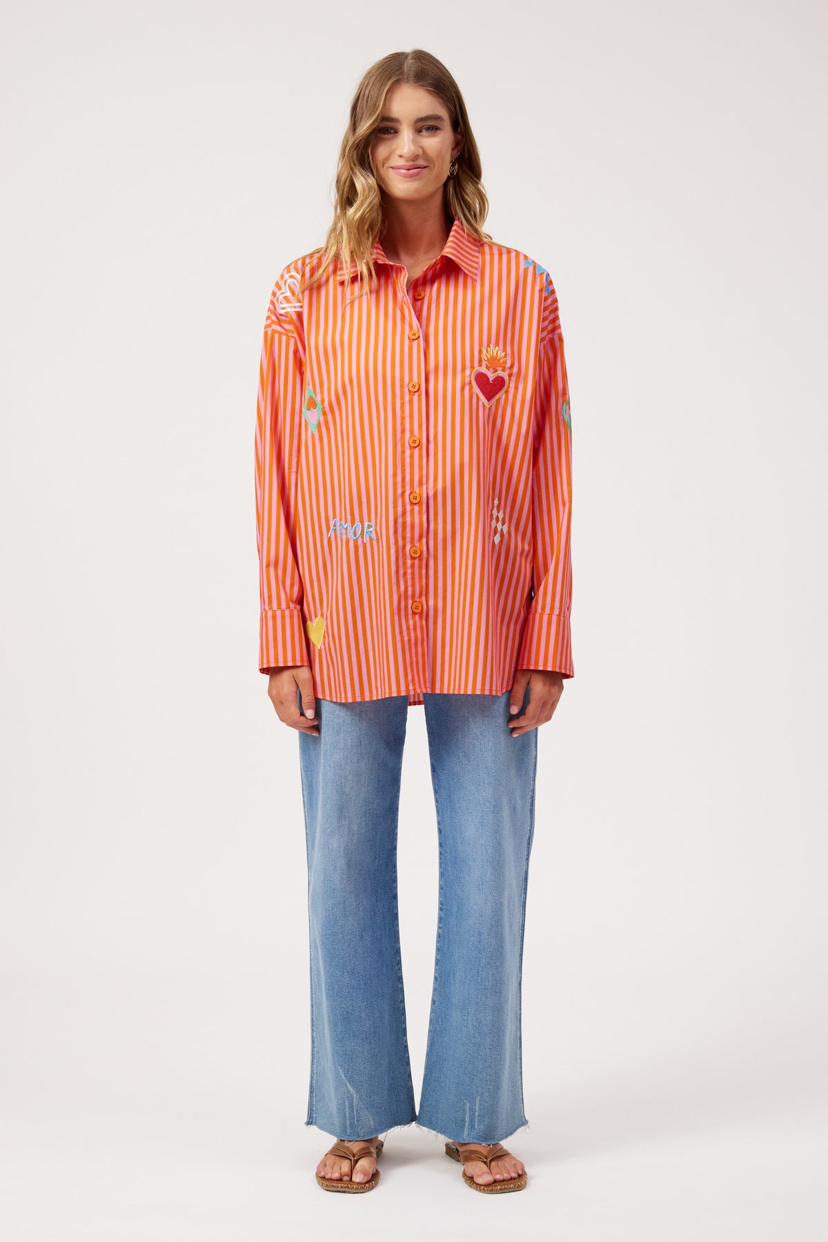 Mykonos Embroidered Shirt - Pink
