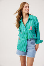 Mykonos Embroidered Shirt - Green