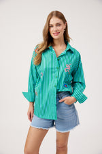 Mykonos Embroidered Shirt - Green