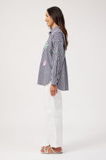 Mykonos Embroidered Shirt - Navy