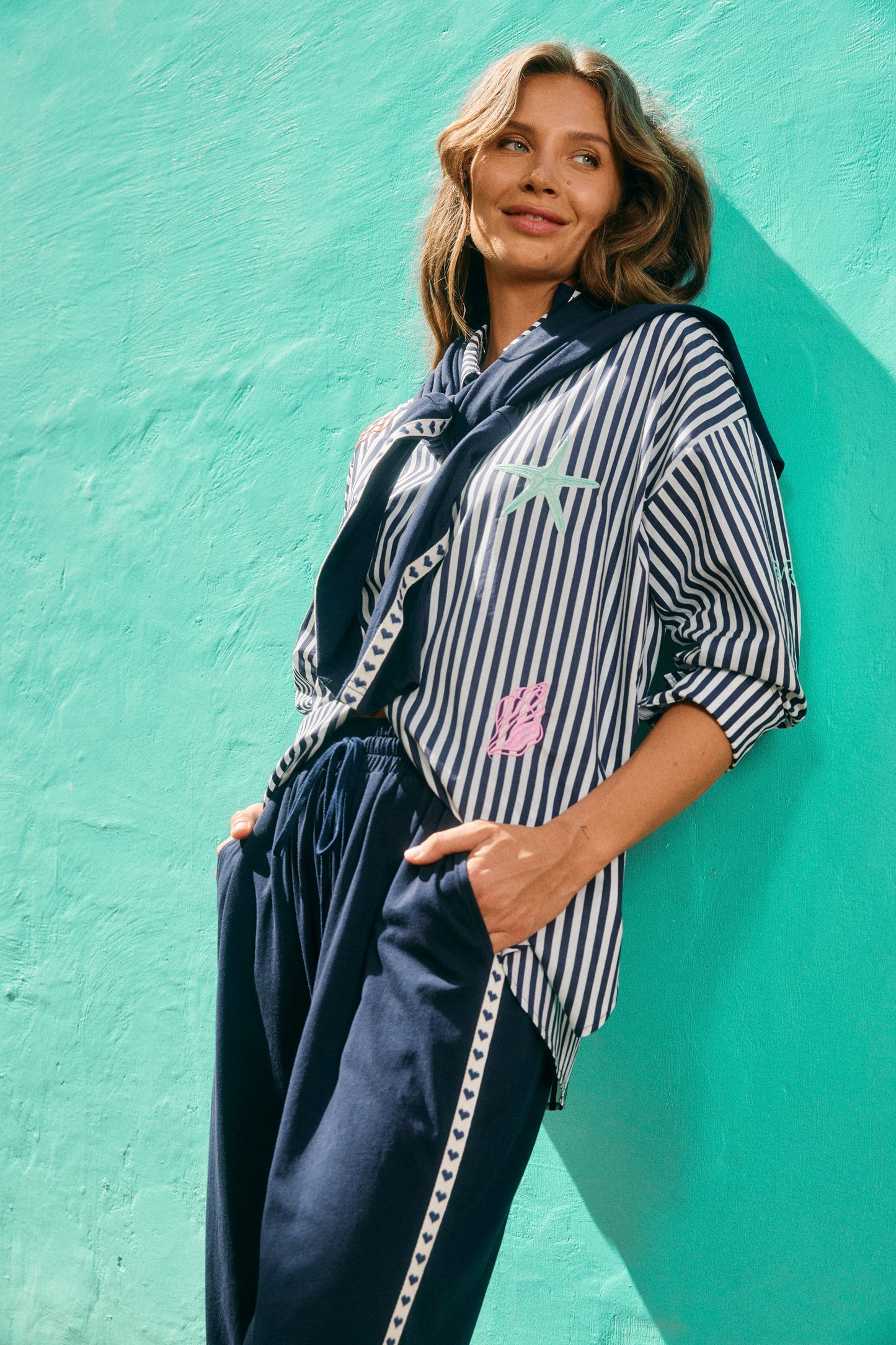 Elba Heart Pant from The Haven Co - Navy