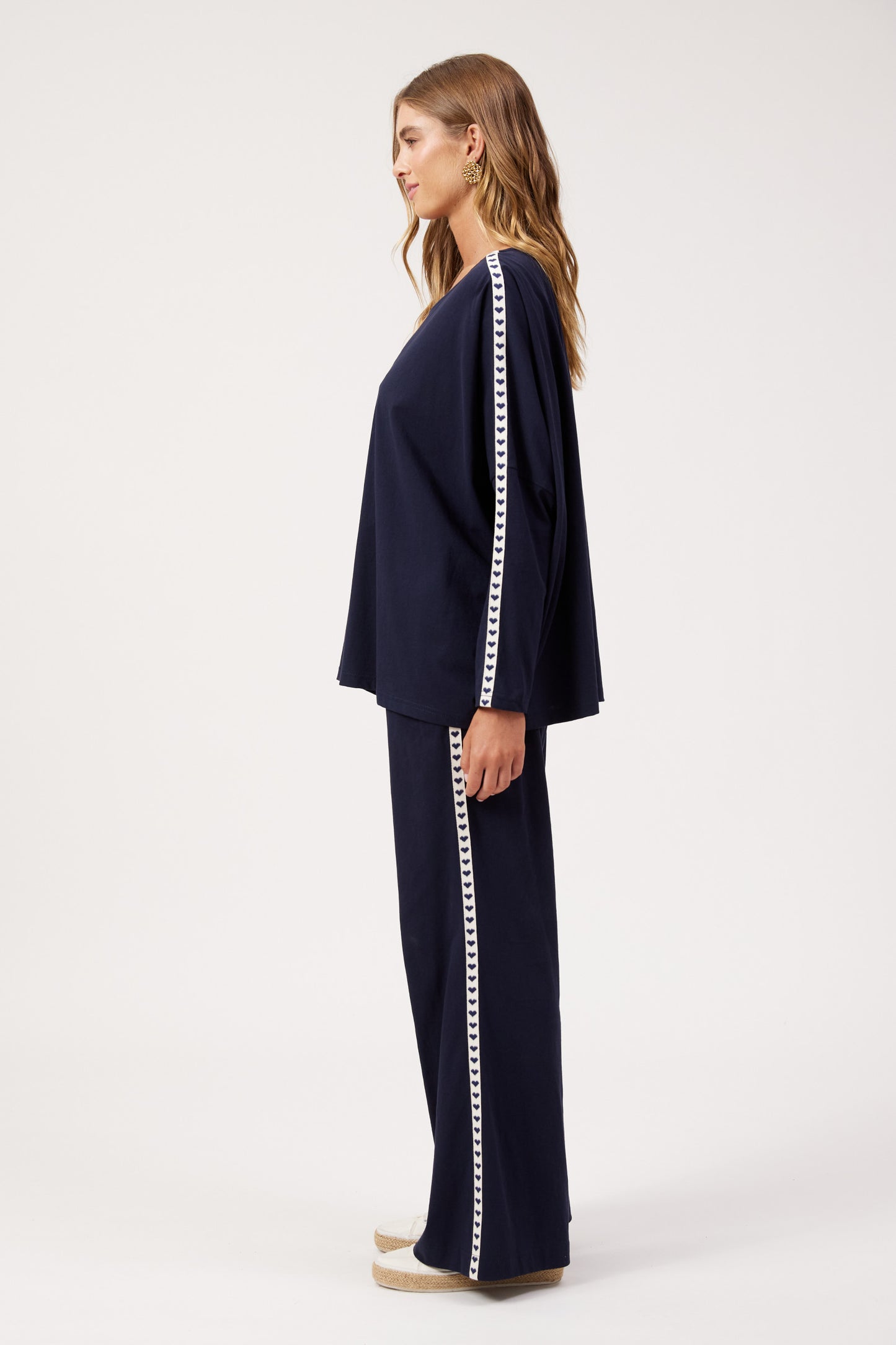 Elba Heart Long Sleeved T-Shirt from The Haven Co - Navy