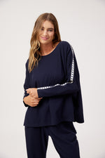 Elba Heart Long Sleeved T-Shirt from The Haven Co - Navy