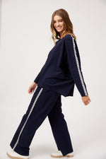 Elba Heart Long Sleeved T-Shirt from The Haven Co - Navy