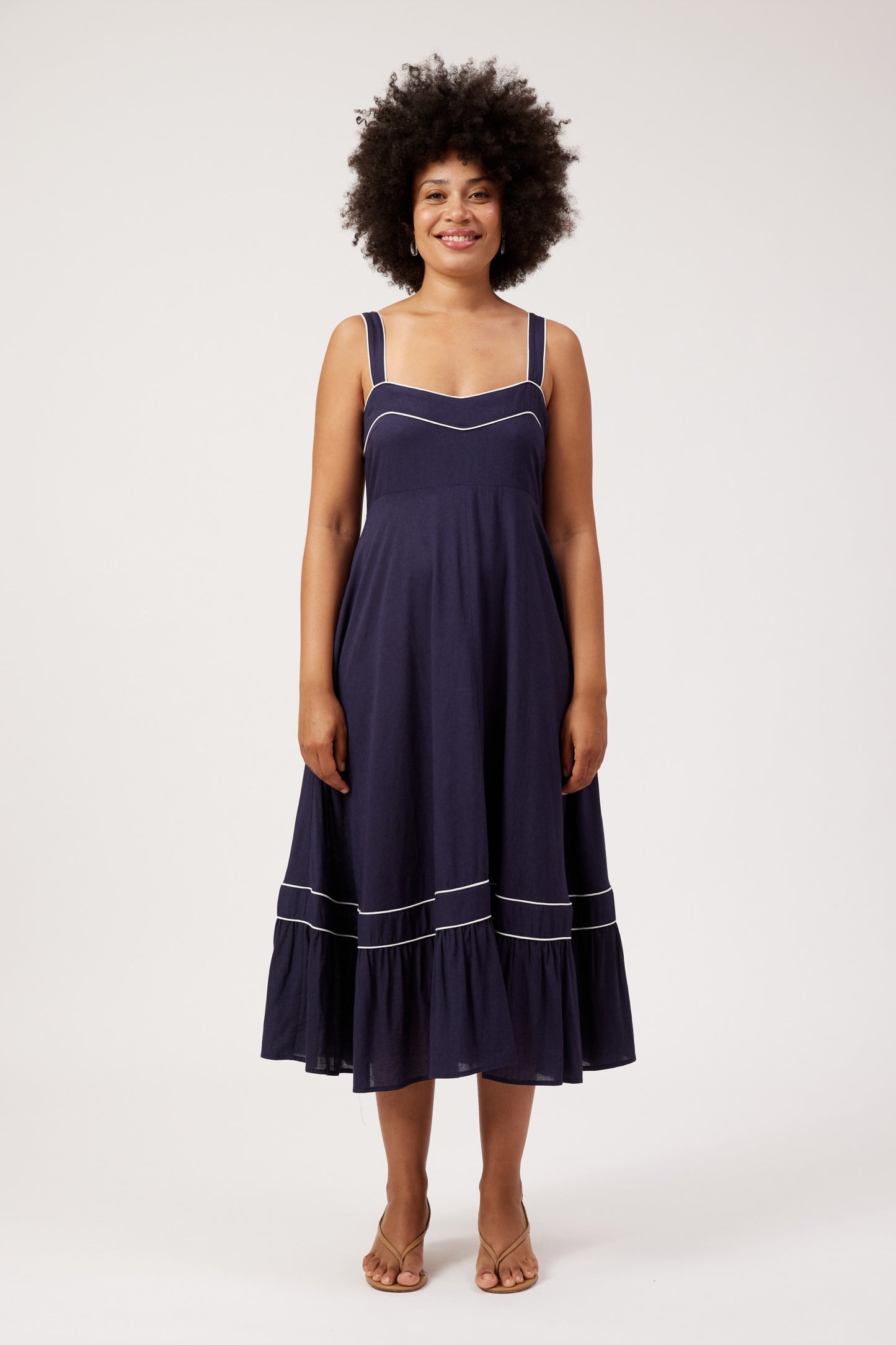 Positano Contrast Dress from The Haven Co - Navy