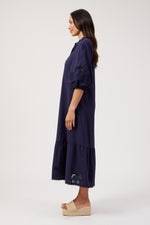 Larissa Broderie Maxi Dress from The Haven Co - Navy