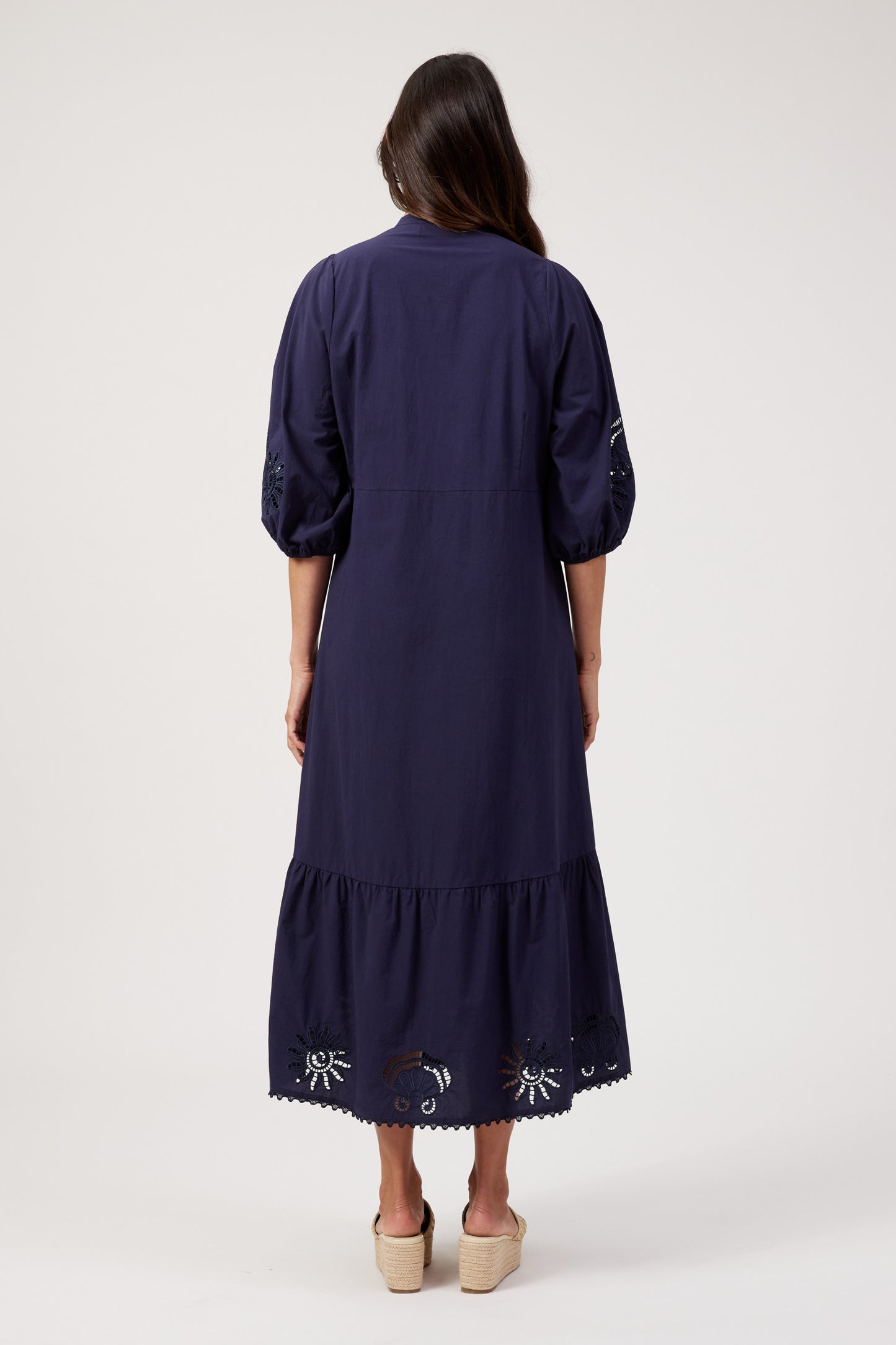 Larissa Broderie Maxi Dress from The Haven Co - Navy