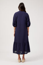 Larissa Broderie Maxi Dress from The Haven Co - Navy