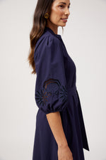 Larissa Broderie Maxi Dress from The Haven Co - Navy
