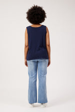 Olympus Applique Tank from The Haven Co - Navy