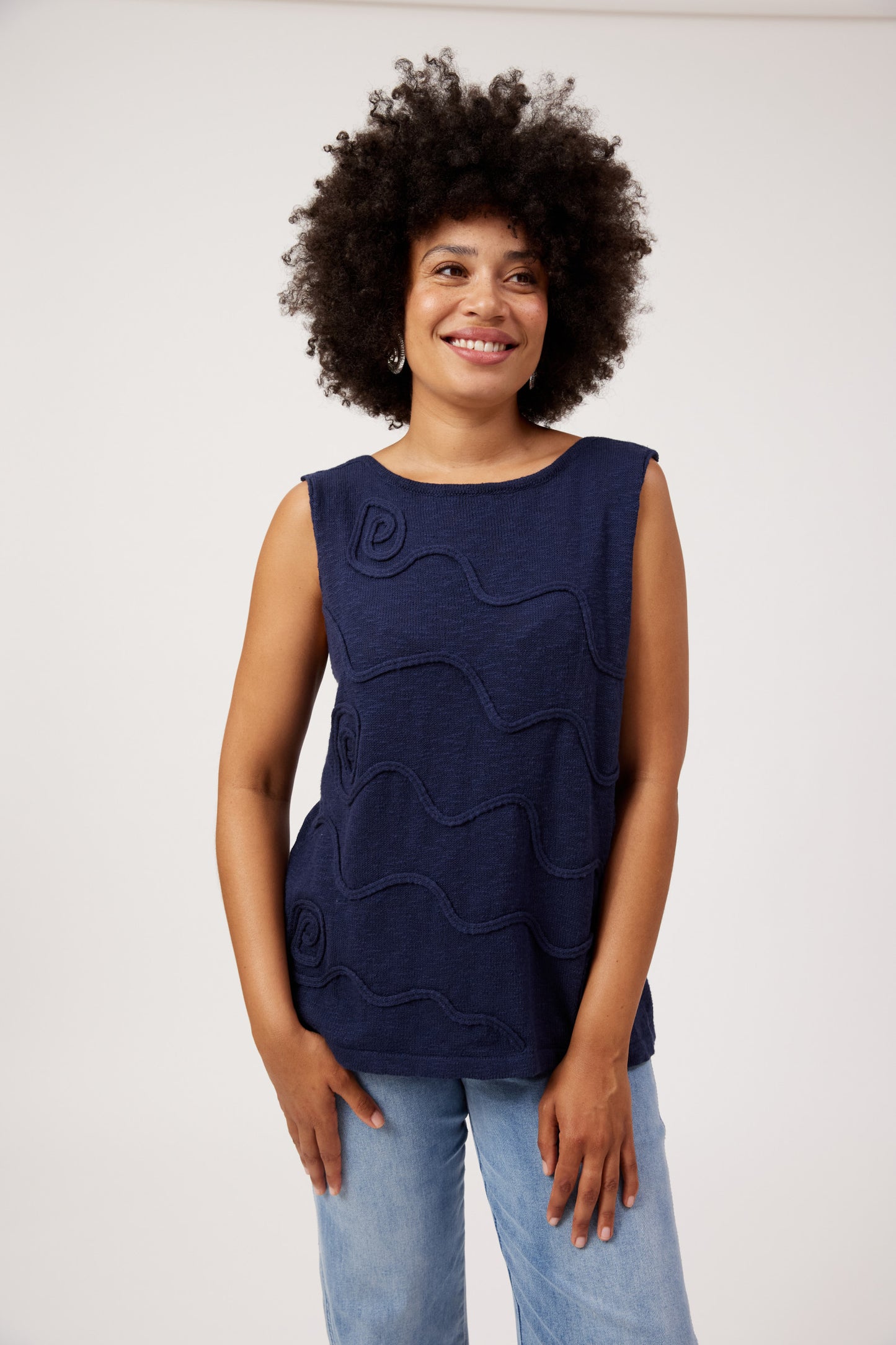 Olympus Applique Tank from The Haven Co - Navy