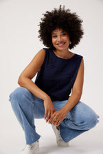 Olympus Applique Tank from The Haven Co - Navy
