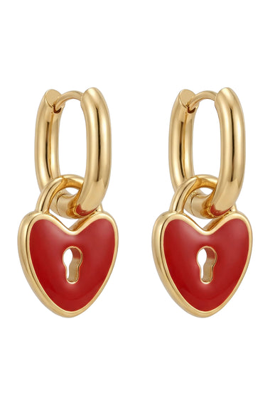 Elba Heart Earring - Red