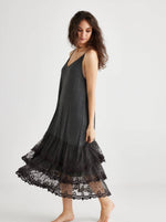 Evangeline Lace slip dress Mist Grey