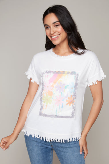 Carre Noir novelty fringe t-shirt