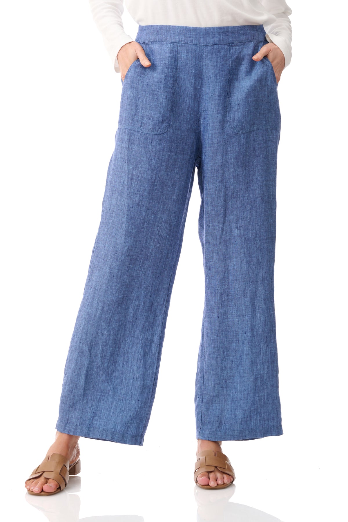 Givoni Linen Pant in Denim blue