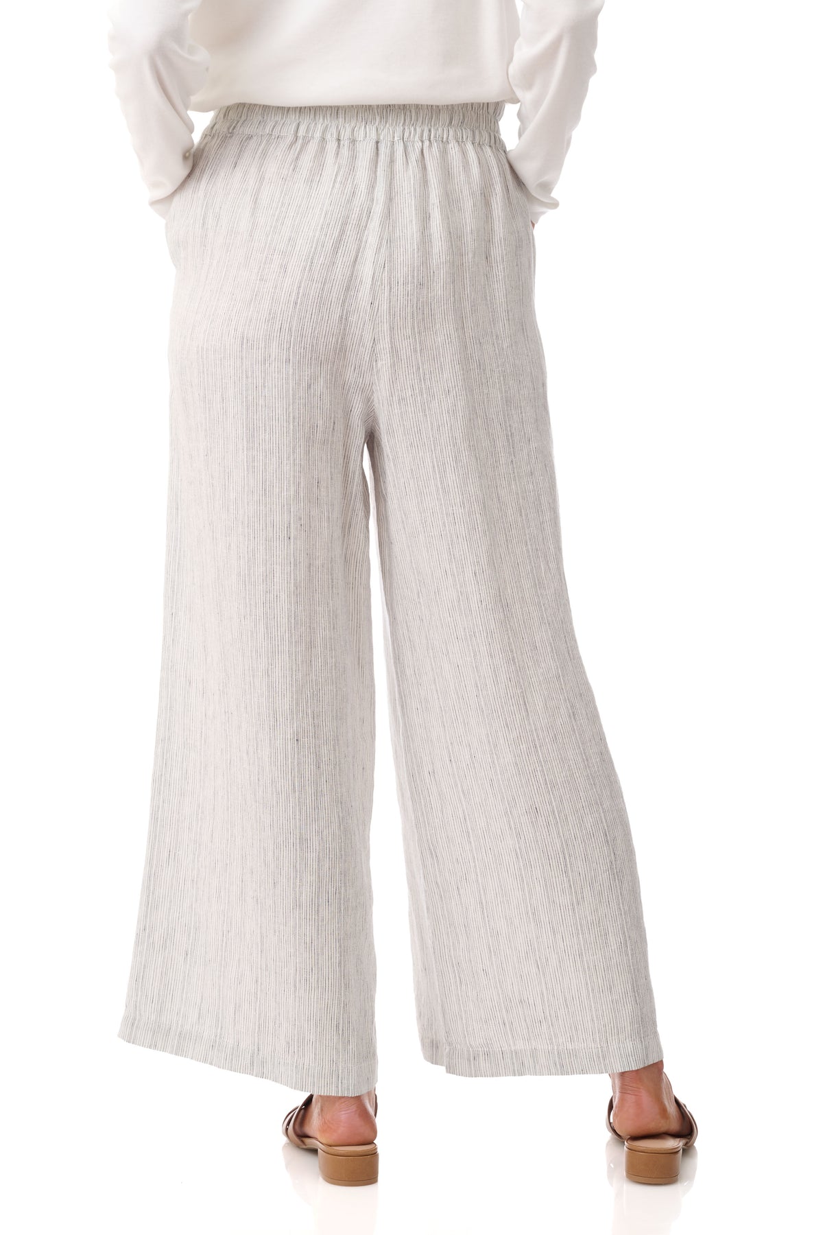 Givoni Linen Stripe Wide Leg Pant