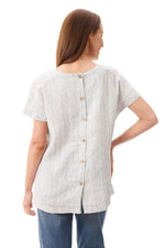 Givoni Cap Sleeve Linen Stripe Top