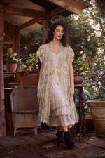 Evangeline lace slip dress Stone colour