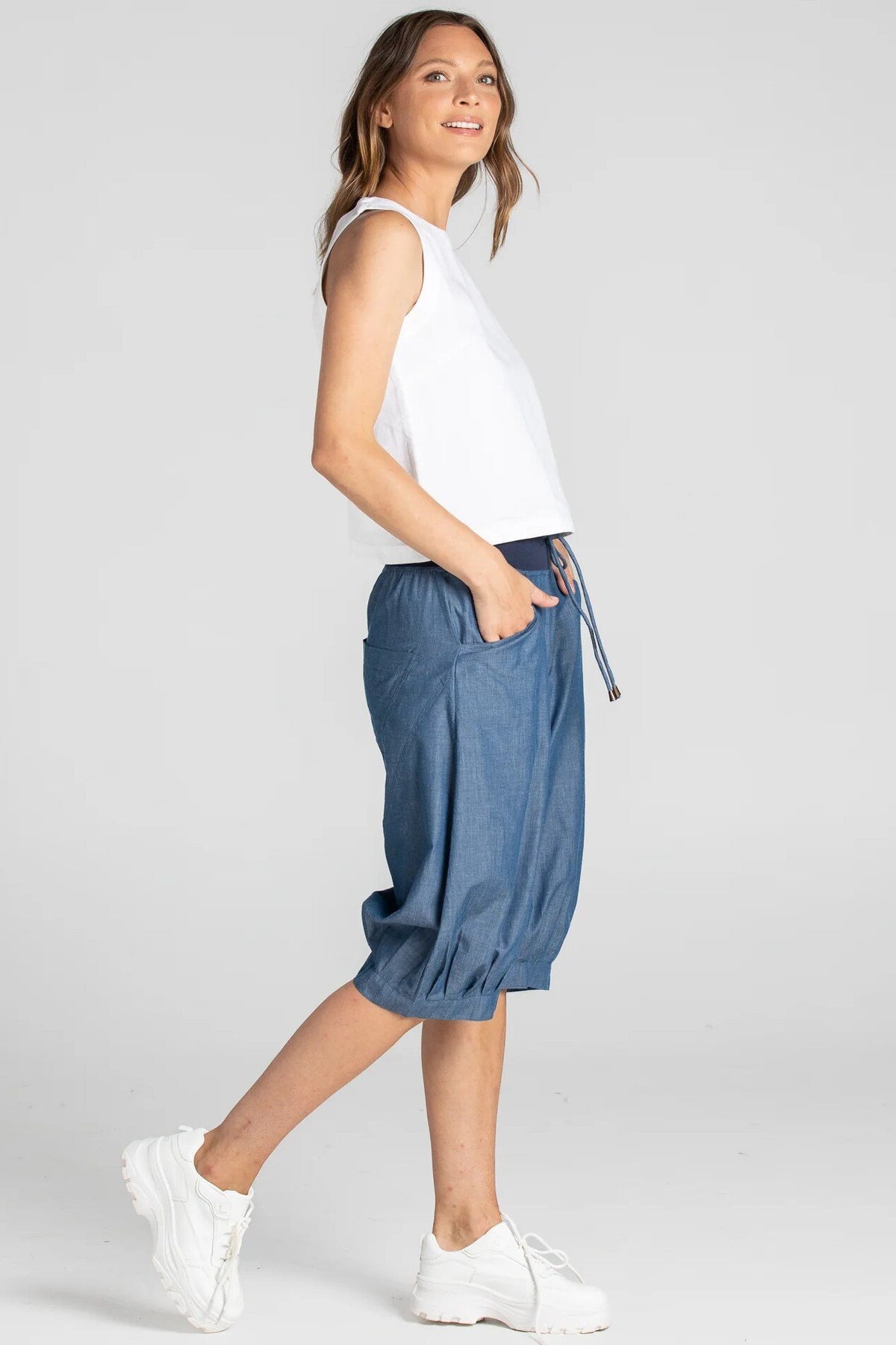 Boom Shankar Jada Short Basic - Blue Chambray