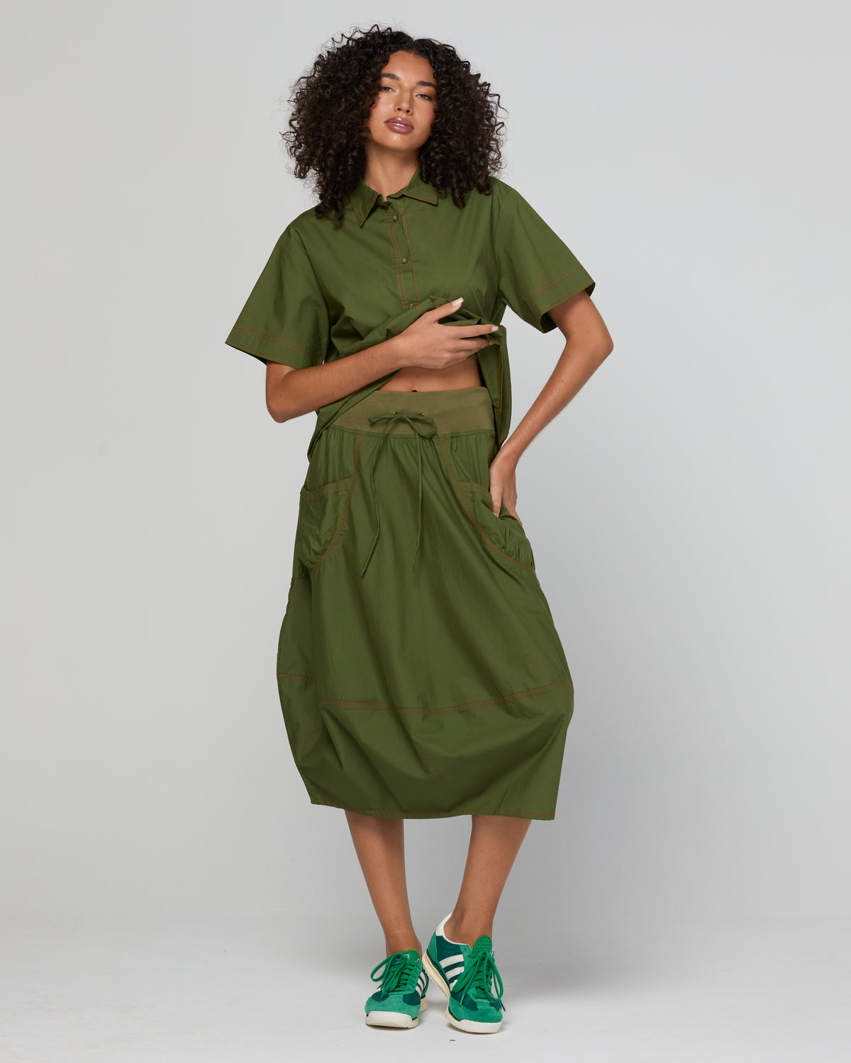 Boom Shankar Guru Skirt in Chive