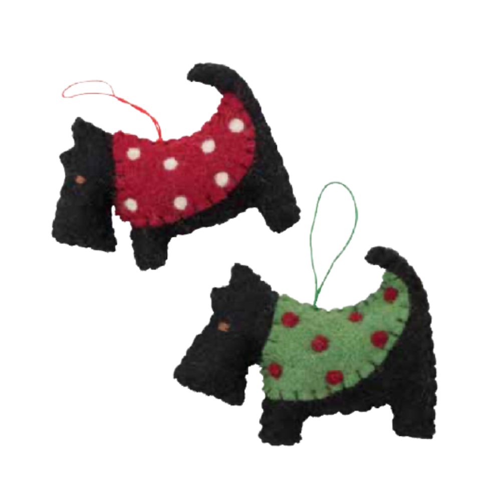 Pashom Scottish Terrier hanging decoration - red coat