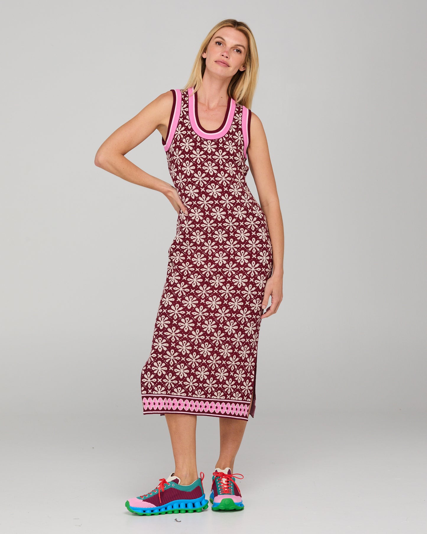 Boom Shankar Gigi Dress - Merlot Jacquard knit