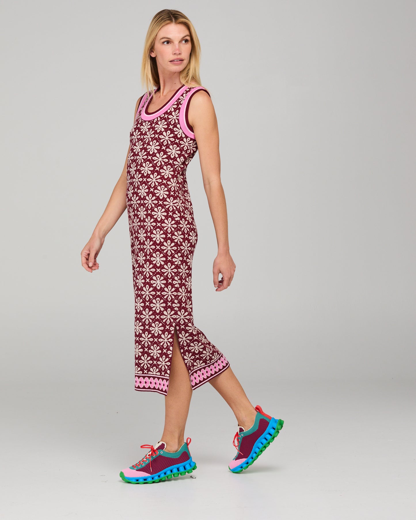 Boom Shankar Gigi Dress - Merlot Jacquard knit