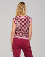Boom Shankar Gigi Vest - Merlot Jacquard knit