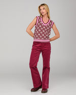 Boom Shankar Gigi Vest - Merlot Jacquard knit