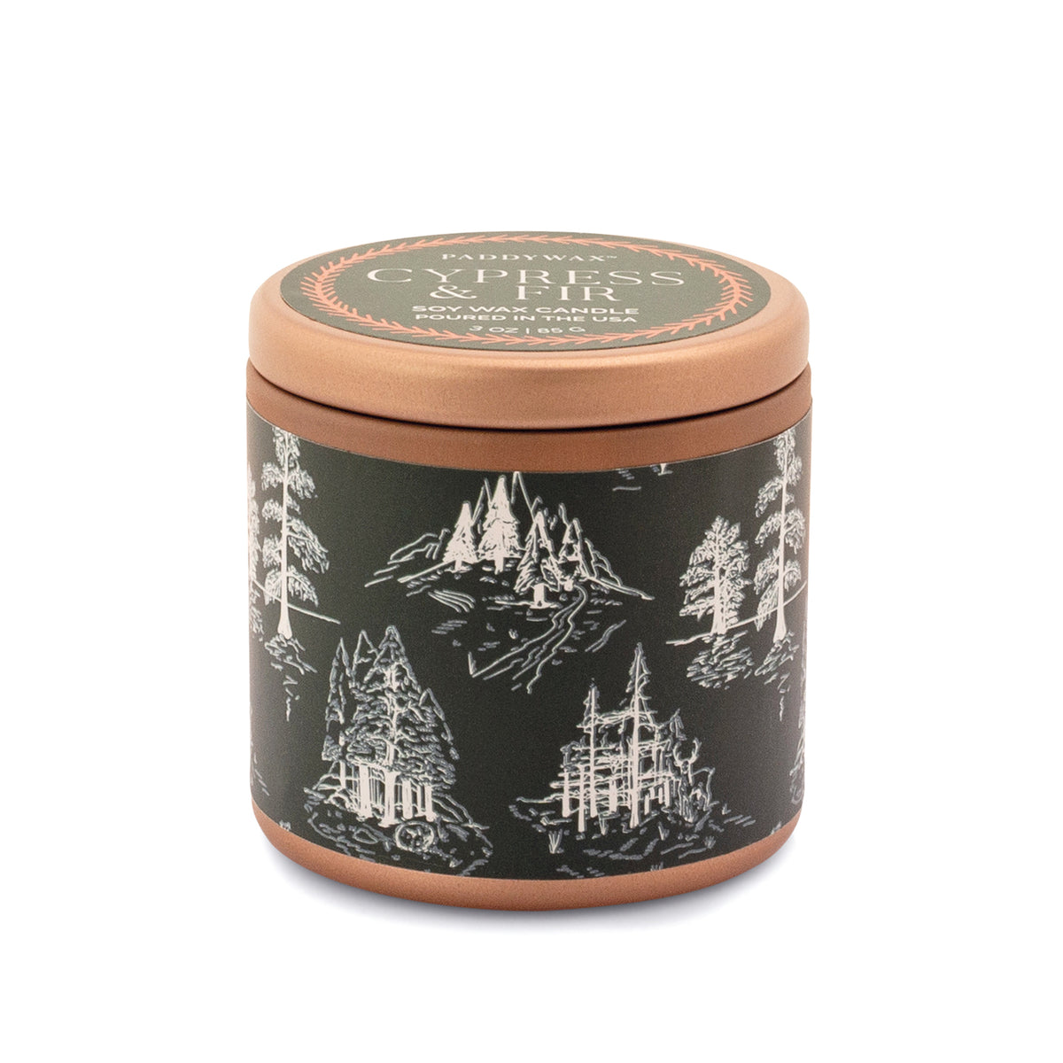 Paddywax Cypress & Fir Copper Tin Candle