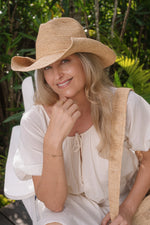Chloe cowboy hat in Natural Raffia