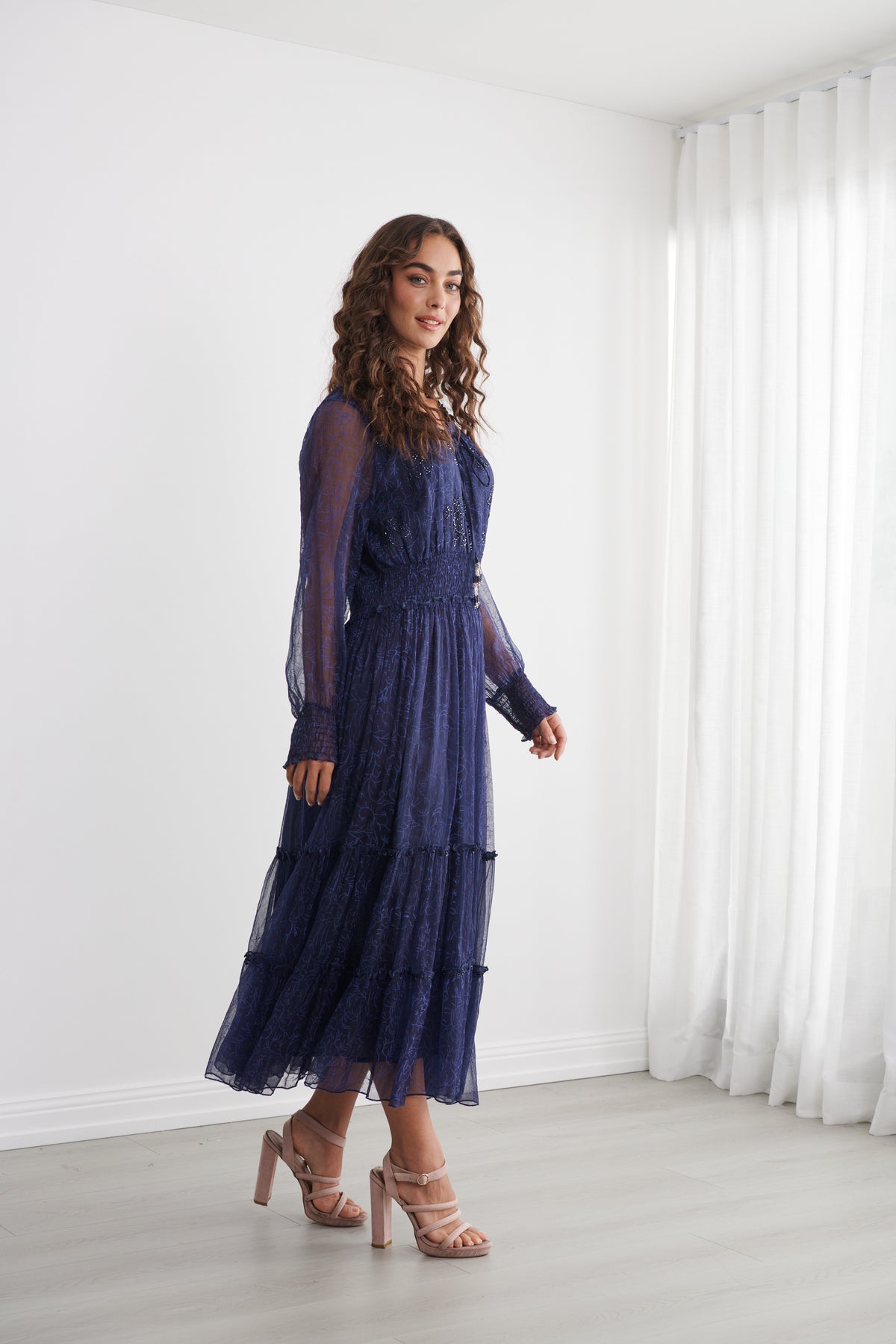 Caju Sheer Vine Maxi Dress