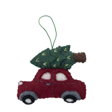 Car with Christmas tree