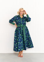 Liv & Milly Eden- Flower Dress Navy/ Green