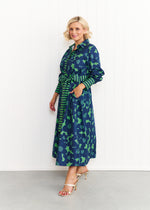 Liv & Milly Eden- Flower Dress Navy/ Green