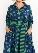 Liv & Milly Eden- Flower Dress Navy/ Green