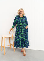 Liv & Milly Eden- Flower Dress Navy/ Green